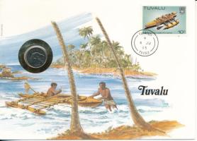 Tuvalu 1985. 5c, felbélyegzett borítékban, bélyegzéssel, német nyelvű leírással T:UNC  Tuvalu 1985. 5 Cents in envelope with stamp and cancellation and a prospectus in german C:UNC