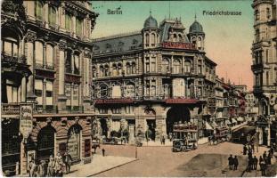 1910 Berlin, Friedrichstrasse, Castans Panopticum / street, double-decker autobus, shops, Berlins first waxwork museum (panopticon)