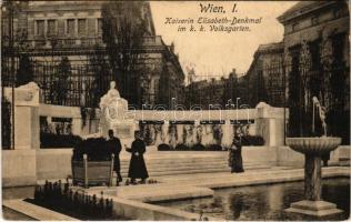 1910 Wien, Vienna, Bécs I. Kaiserin Elisabeth Denkmal im k.k. Volksgarten / Sissi statue (EK)