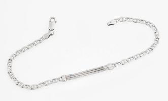 Ezüst(Ag) pálcikás bokalánc háromszálas kígyó díszítéssel, jelzett, h: 22,5 cm, nettó: 5,9 g