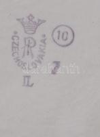 Antik cseh aludt tejes bögre, jelzett, m: 9,5 cm