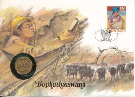 Bophuthatswana benne Dél-Afrika 1990. 2c Br felbélyegzett borítékban, bélyegzéssel, német nyelvű leírással T:AU Bophuthatswana with South Africa 1990. 2 Cents Br in envelope with stamp and cancellation, with german language description C:AU