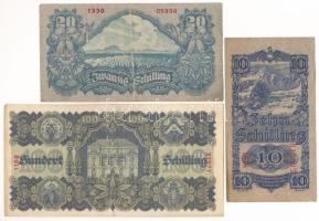 Ausztria 1945. 10Sch + 20Sch + 100Sch T:F Austria 1945. 10 Schilling + 20 Schilling + 100 Schilling ...