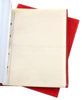 "Münz Briefe aus aller Welt" piros, plüssborítású, négygyűrűs album, 30db kettes osztású b...