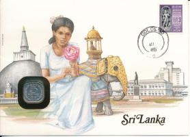 Srí Lanka 1978. 5c felbélyegzett borítékban, bélyegzéssel, német nyelvű leírással T:UNC Sri Lanka 1978. 5 Cents in envelope with stamp and cancellation, with German description C:UNC