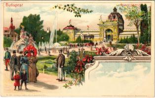 Budapest XIV. Iparcsarnok és korzó, Ezredéves Országos Kiállítás. Art Nouveau, litho s: Morelli, Dörre T. (Rb)