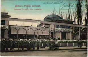 1911 Budapest XIV. Fővárosi Pavilon a Városligetben, Nemény Béla vendéglője, Dreher sörcsarnok, terasz