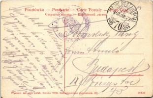 1916 Berezhany, Brzezany, Berezsani; Dworzec kolejowy / railway station + "TÁBORI POSTAHIVATAL ...