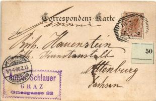 1898 (Vorläufer) Gruss aus Graz! Kaiser Franz Josef I. zum 50 jährigen Regierungs-Jubilaeum. E. Pres...