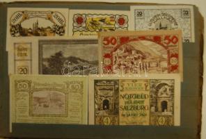 Ausztria 1920-as évek eleje 425 db szükségbankjegy sok különbözővel, részben eredeti berakóban T:I(t...