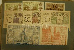 Ausztria 1920-as évek eleje 425 db szükségbankjegy sok különbözővel, részben eredeti berakóban T:I(t...