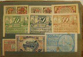 Ausztria 1920-as évek eleje 425 db szükségbankjegy sok különbözővel, részben eredeti berakóban T:I(t...