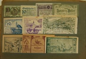 Ausztria 1920-as évek eleje 425 db szükségbankjegy sok különbözővel, részben eredeti berakóban T:I(t...
