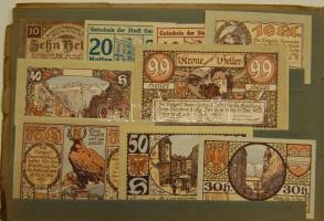 Ausztria 1920-as évek eleje 425 db szükségbankjegy sok különbözővel, részben eredeti berakóban T:I(t...