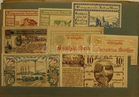 Ausztria 1920-as évek eleje 425 db szükségbankjegy sok különbözővel, részben eredeti berakóban T:I(t...