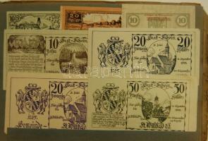 Ausztria 1920-as évek eleje 425 db szükségbankjegy sok különbözővel, részben eredeti berakóban T:I(t...