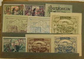 Ausztria 1920-as évek eleje 425 db szükségbankjegy sok különbözővel, részben eredeti berakóban T:I(t...