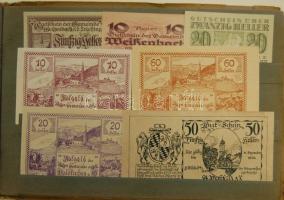Ausztria 1920-as évek eleje 425 db szükségbankjegy sok különbözővel, részben eredeti berakóban T:I(t...