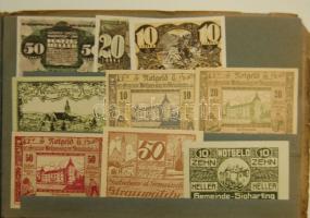 Ausztria 1920-as évek eleje 425 db szükségbankjegy sok különbözővel, részben eredeti berakóban T:I(t...