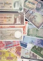 Egész világ 55db klf modern bankjegy, sok tengerentúllal T:I