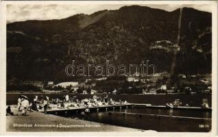 1929 Annenheim (Kärnten), Strandbad Annenheim a. Ossiachersee / beach, bathers