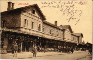 1913 Dombóvár, Újdombóvár pályaudvar, vasútállomás. Haasz Antal kiadása (EB)