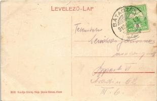 1912 Bátaszék, Király út, Góczy Nep. János üzlete és saját kiadása (gyűrődések / creases)