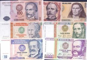 Peru 7db klf modern bankjegy T:I