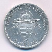 1938. 5P Ag "Szent István" T:AU,XF
Adamo P8.1