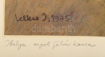 ifj. Lelkes István (1937-): Lóportré, 1975. Pasztell, papír, jelzett. Paszpartuban, paszpartu laza. ...