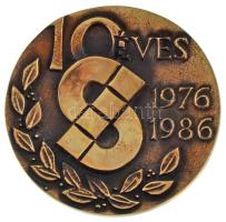 ~1970-1980. &quot;10 éves a Skála 1976-1986&quot; bronz emlékérem eredeti tokban (100mm) T:UNC,AU