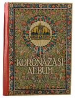 Koronázási album. Ábrányi Emil, Ambrus Zoltán, Gróf Andrássy Gyula, Gróf Apponyi Albert, Beöthy Zsolt, Berzeviczy Albert, Heltai Jenő, Herczeg Ferenc, Kabos Ede, Gróf Khun-Héderváry Károly, Kiss József, Krúdy Gyula, Molnár Ferenc, Móricz Zsigmond, Rákosi Viktor, Szomaházy István, Báró Wlassics Gyula eredeti közleményeivel. Bató József, Bér Dezső, Csont Ferenc, Dudits Andor, Endrey Sándor, Gedő Lipót, Herman Lipót, Honti Nándor, Komáromi-Kacz Emőke, Pólya Tibor, Pór Bertalan, Rippl-Rónai József, Rudnay Gyula, Végh Gusztáv, Vészi Margit, Zádor István eredeti rajzaival és festményeivel. A borító Végh Gusztáv (1889-1973) grafikus munkája. Bp., 1917, Érdekes Újság. Rendkívül gazdag szövegközi és egészoldalas képanyaggal. Kiadói díszes, illusztrált félvászon-kötés, kissé kopott borítóval, sérült, laza kötéssel, de a lapok belül tiszták, épek.