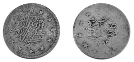 Oszmán Birodalom 1876. (1293/11) 2k Ag "II. Abdülhamid" + 1887. (1293/19) 2k Ag "II. Abdülhamid" T:VF,F patina Ottoman Empire 1876. (1293/11) 2 Kuruş Ag "Abdülhamid II" + 1887. (1293/19) 2 Kuruş Ag "Abdülhamid II" C:VF,F patina Krause KM#736