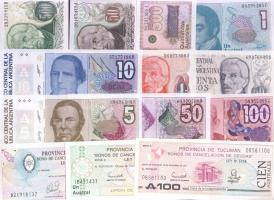 Argentína 13db klf modern bankjegy T:I