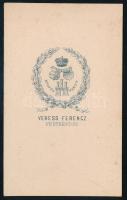 cca 1860 Fiatal, előkelő hölgy portréja, keményhátú fotó Veress Ferenc kolozsvári műterméből, magyar...