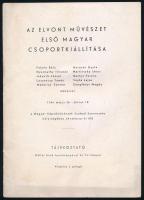 1946 Kállai Ernő: Az elvont művészet első magyar csoportkiállítása. Fekete Béla, Gyarmathy Tihamér, Jakovits József, Lossonczy Tamás, Makarius Sameer, Marosán Gyula, Martinszky János, Martyn Ferenc, Vajda Lajos, Zemplényi Magda műveivel. 1946. máj. 26. - jún. 10. a Magyar Képzőművészek Szabad Szervezete helyiségében (Andrássy-út 69.) Tájékoztató. Kállai Ernő tanulmányával és tíz képpel. Hn., 1946, Független-ny., foltos, 14 p.