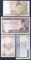 Pakisztán 4db klf modern bankjegy T:I