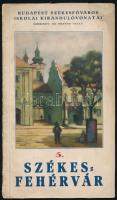 Székesfehérvár. Budapest Székesfőváros Iskolai Kirándulóvonatai 5. Szerk.: Dr. Bodnár Gyula. Bp., 1938, Székesfővárosi Háziny., 3 (kihajtható) t.+16 p. Második kiadás. Fekete-fehér képekkel illusztrált, térképekkel, menetrenddel. Kiadói papírkötés, foltos borítóval, két lapon szakadással.