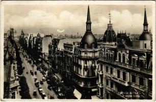 1932 Buenos Aires, Avenida de Mayo / street, automobiles (Rb)