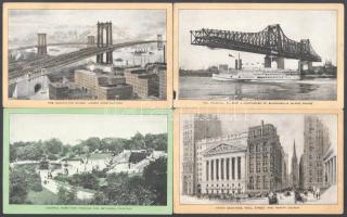 cca 1905 19 db Singer varrógép reklámlap, egyik oldalán New York City látványosságaival illusztrált,...