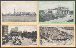 cca 1905 19 db Singer varrógép reklámlap, egyik oldalán New York City látványosságaival illusztrált,...