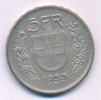 Svájc 1933B 5Fr Ag T:XF
Switzerland 1933B 5 Francs Ag C:XF 
Krause KM#402