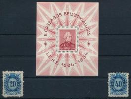 1874-1934 20kr + 40kr távírda bélyegek + LEHE blokk (21.500)