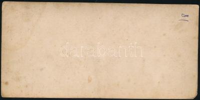 cca 1870-1880 Nő könyvvel, finom erotikus sztereófotó, kézzel színezett, 8,5×17,5 cm