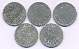 Svédország 1911-1919. 50ö Ag (5xklf) T:F Sweden 1911-1919. 50 Öre Ag (5xdiff) C:F