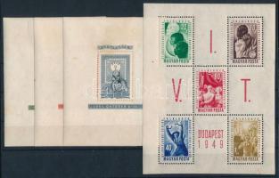 1949-1951 80 éves a magyar bélyeg blokksor + VIT blokk (58.000) (rozsda / stain)