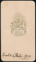 cca 1865 Heley Ágnes portréja, feltehetően Heley János (1818-1881) 1848-as honvéd alezredes lánya, k...