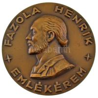 1958. &quot;Fazola Henrik Emlékérem&quot; bronz emlékérem (70mm) T:AU