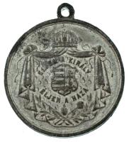1867. "A Buda-Pesti koronázás emlékéül 1867 / Éljen a király éljen a haza" ezüstözött ón e...