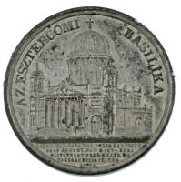1856. "Scitovszky János hercegprímás / Az Esztergomi Bazilika felszentelése" ezüstözött ón...